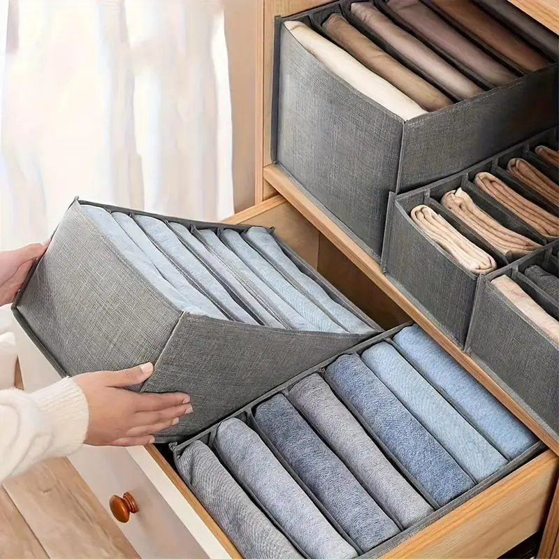 Foldable Clothes Storage Box, Multi-functional Clothes Organizer, Clothing Storage Organizer, Fabric Closet Organizer, Clothes Storage Box for Pants, Jeans, Underwear, Socks, Home Organizer