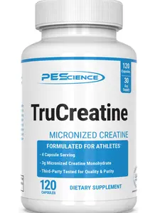 TruCreatine Creapure Creatine Monohydrate Capsules 3g Per Serving - Easy to Take Pills for Muscle Growth, Strength, Recovery & Cognition, Men & Women - 120 Count