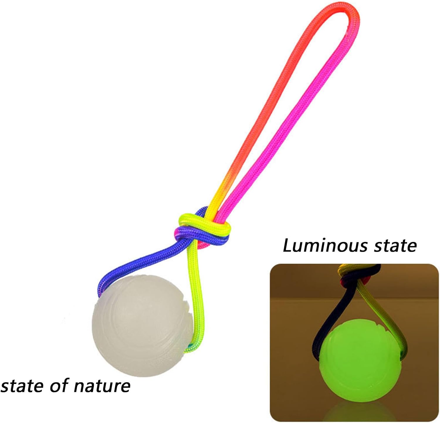 Dogs Training Interactively Educational Toy Flashing Elastics Ball Glowing for Teething Puppies and Active Bright Glowing