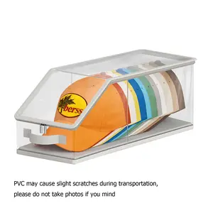 Transparent PVC Baseball Cap Display Box, Stackable Foldable Storage Organizer, Ideal for Home, Store, Holiday Gifts, Collectibles