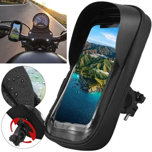 Handlebar Bag Phone Holder Bike Front Frame Phone Bag Waterproof Bicycle Motorcycle Cycling Bag Handy E-Bike Pouch 360° Rotatable Cell Phone Holder for Smartphone Motorcycle Bike