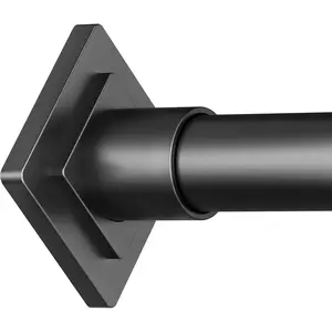 Black Shower Curtain Rod Spring Tension 30 to 80 Inch,1 Inch Diameter Adjustable Shower Rods for Bathroom,No Drilling