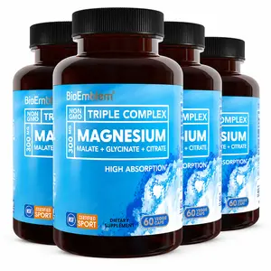 【BioEmblem】Triple Magnesium Complex, Nighttime Relaxation & Sleep Aid, Support Muscles, Nerves, Energy & Overall Fitness Healthcare Balance Relief Supplement