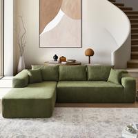 Green Cloud Velvet Left Chaise