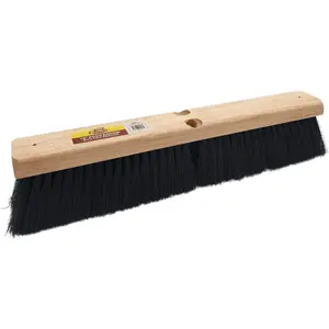 Bristles 4018 18” Indoor Push Broom Head – Heavy Duty Hardwood Block, Polypropylene Flagged Fiber Bristles, Brown