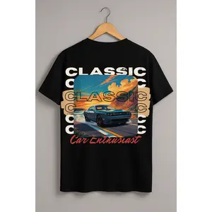 Classic Dodge T-Shirt Menswear Tops - Limited Edition Challenger Tee, 100% Cotton, Full-Back Print, Unisex Fit, Casual Wear