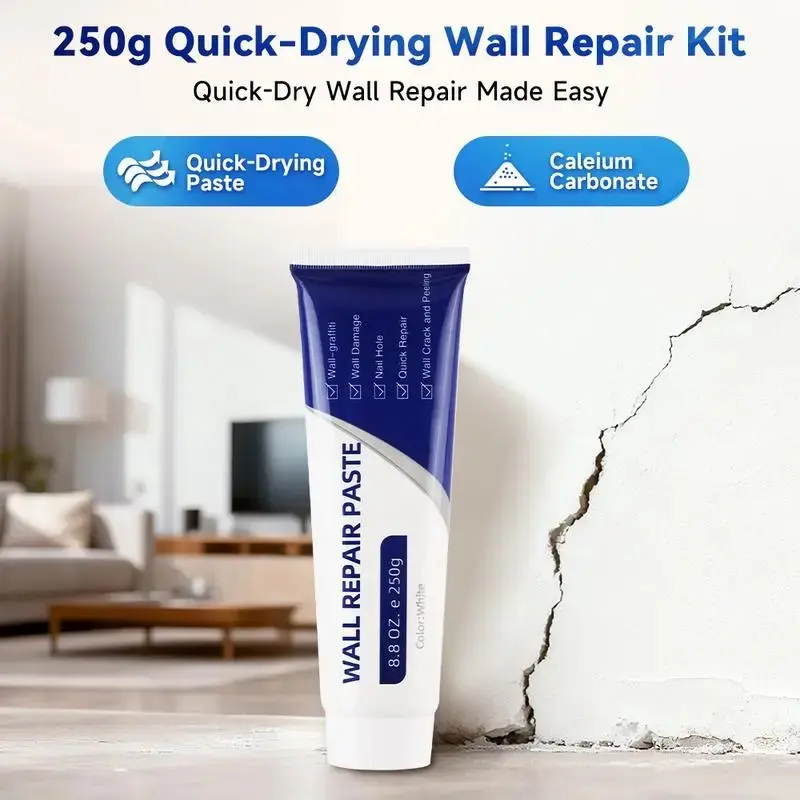 Drywall Repair Kit with Scraper, White Wall Hole Filler Paste, Spackle Repair Compound for Cracks, Nail Holes, Chips, Dents & Plaster Surface Repair