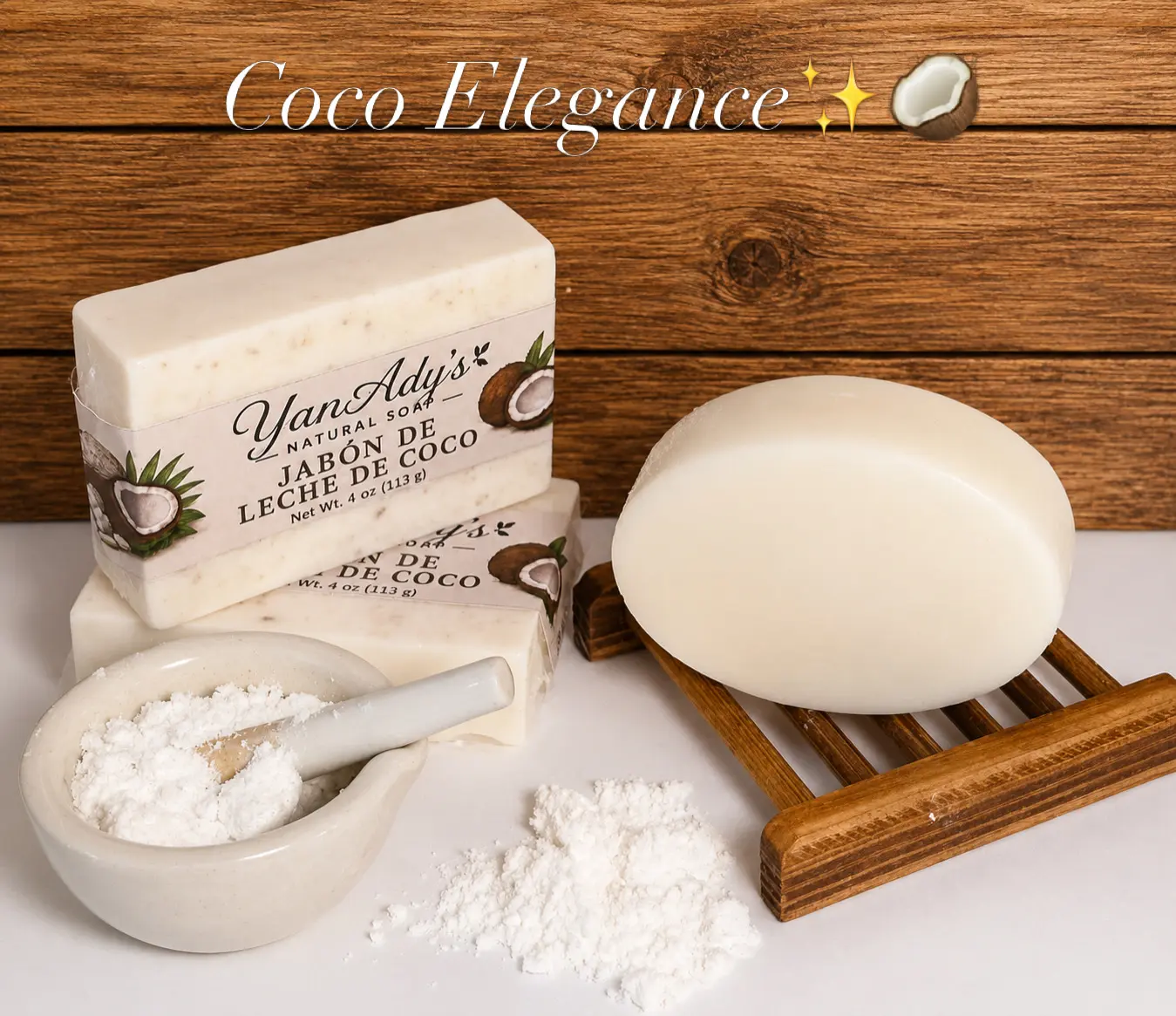 Coco Elegance ,Coconut powder milk soap bar $oz (113g)