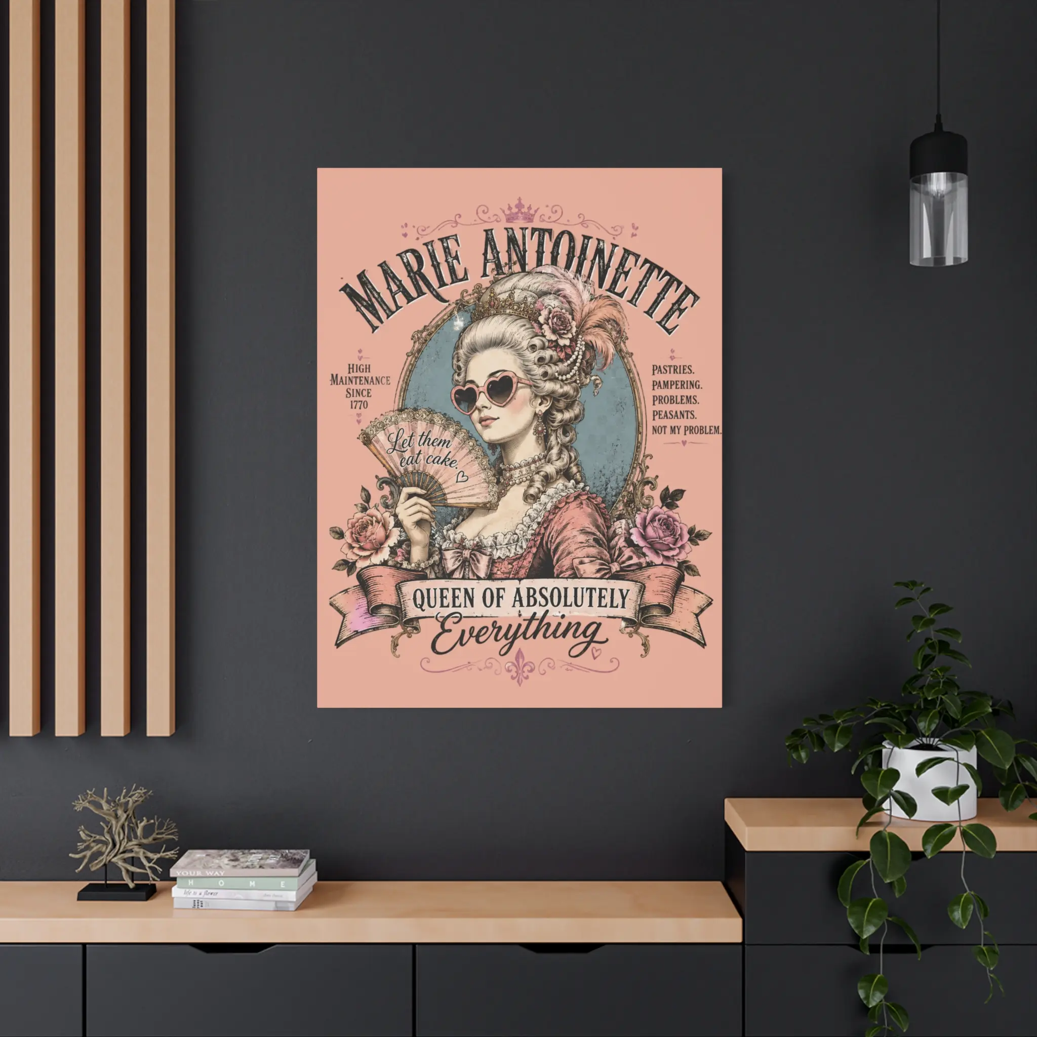 Marie Antoinette Illustration Matte Canvas | Queen of Absolutely Everything Wall Art