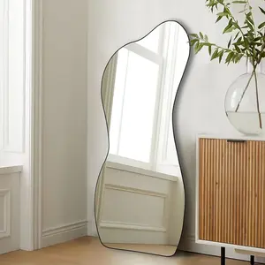 Irregular Mirror, Asymmetrical Wall Mirror, .2"x22" Large Wall Mirror Decorative, Modern  Shape Mirror for Living Room Bathroom Bedroom Entryway Hallway