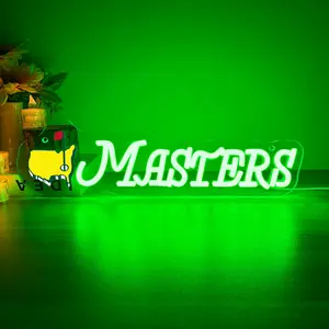 Masters Golf Sign Neon Light, USB powered LED art creative design illuminated golf sign, golf hall indoor wall decoration neon light, Decorative Neon Light