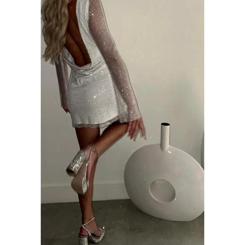 strapless open back dress Easy To Love Mini Dress White