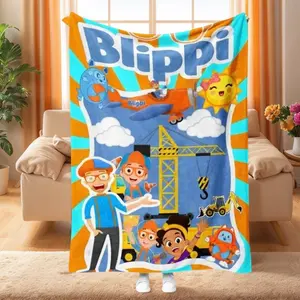 Blippi Construction Adventure All-Over Print Fleece Blanket For Toddlers & Young Fans KidsBlanket Plush Blanket
