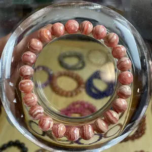 Rhodochrosite Bracelet | 7mm Stretchable Beaded Gemstone Bracelet