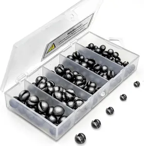 120PCS Fishing Weights Sinkers - Premium Split Shot Round Removable Sinkers - 5/6 Sizes for Freshwater & Saltwater Fishing