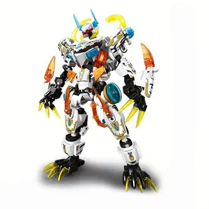 455pcs Tiger Mech Building Blocks Toy, Educational Mecha Model Kit for Kids, Perfect Gift for Children, Unisex Puzzle Set