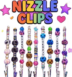 Nizzle Clips  - Assorted Colors & Designed Beads /Marijuana Clips