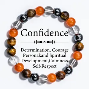 1pc/Solar Plexus Bracelet Tiger Eye Stone Triple Protection Vitality Balance For Men Women Bracelet Self-Esteem, Confidence Jewelry Gift