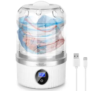 Portable Mini Washing Machine, 3.2-Liter Underwear Washer, Rechargeable Wireless Compact Washer, Ideal for Singles, Apartments, and RVs, USB-Charging Compact Underwear Washer