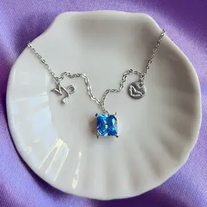 925 Sterling Silver Zodiac Aura Necklace, Triple Charm CZ Birthstone Color Pendant with Constellation Disc & Zodiac Symbol, Birthday Gift for Her