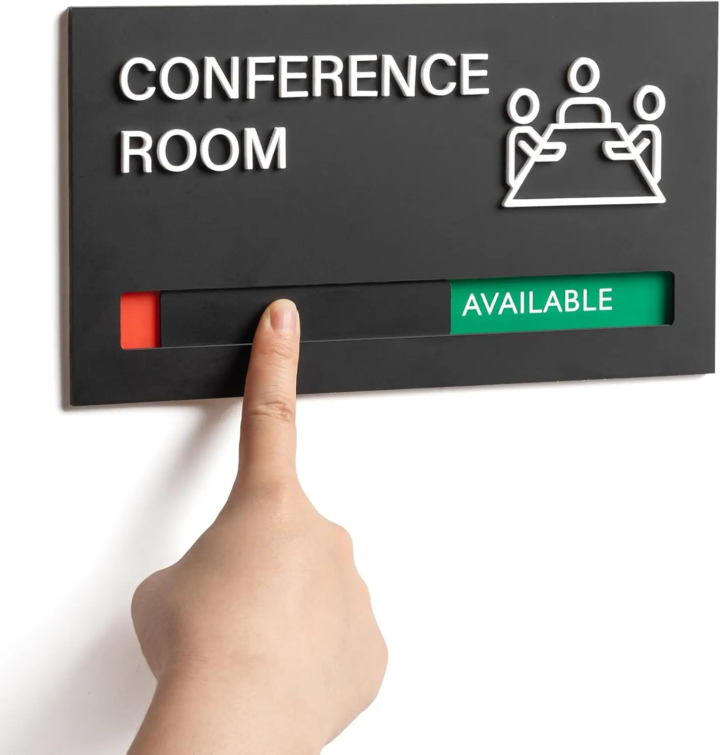 Conference Room Door Signs for Office, Meeting In Progress Door Sign, In Use  Slider  Tells Whether Room Vacant Or Occupied