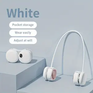 The new foldable storage halterneck small fan, 5 adjustable wind speeds, 360 degree folding arc, high capacity, large battery, ultra-long battery life, so that this summer is not stuffy