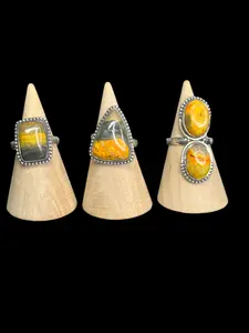 Bumblebee Jasper Sterling Silver Rings Bumblebee Jasper Sterling Silver Rings