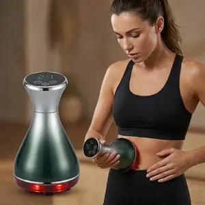 Handheld Full Body Massager with 23 Brush Heads • Red Light • Hot Compress • 3 Gears Vibration • Adjustable Intensity for Neck, Back & Shoulder Relaxation