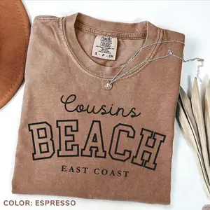 Comfort Colors Cousins Beach T-Shirt TSITP Shirt The Summer I Turned Pretty Tee Team Conrad Team Belly Team Jeremiah East Coast Beach Shirt