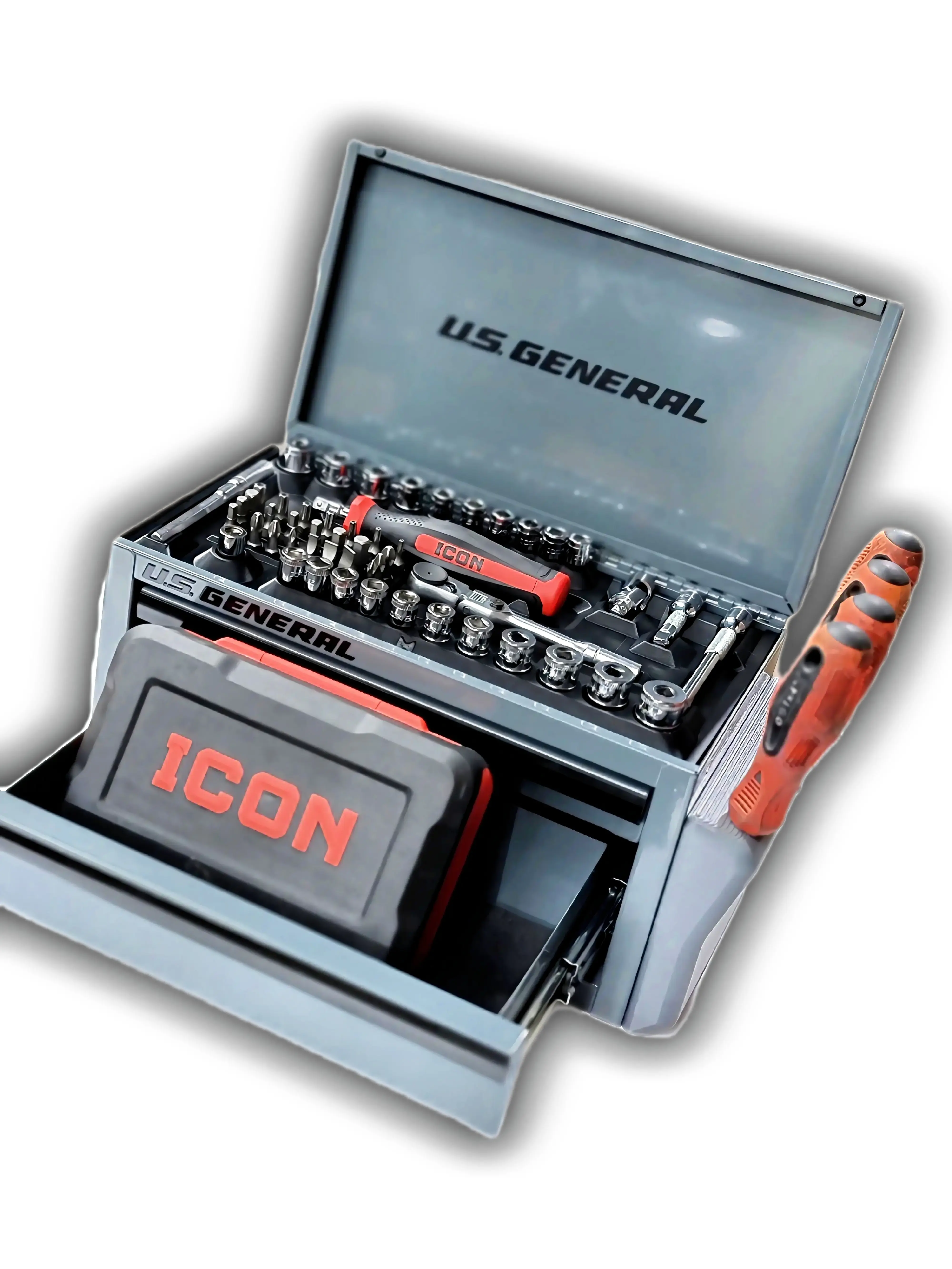 52pc Compact Socket Set Organizer for Mini Toolboxes - Drop-In