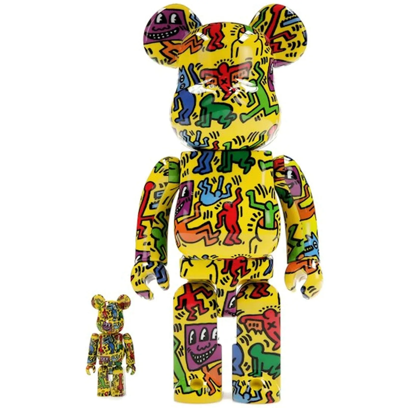 Bearbrick Keith Haring #5 100% & 400% Set Collectible Figure, Authentic, Collectible Display Figure, Collector Item