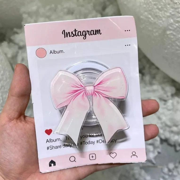 Pink Bow Magsafe Grip, E Reader Accessories, Girly Phone Holder