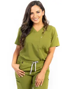 Women's Olive Scrub Top