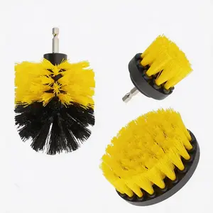 3-Count Electric Drill Brush Set, Durable Synthetic Wire Brush Cleaning Tool for Floor Tiles, Bathtub, Car Detailing