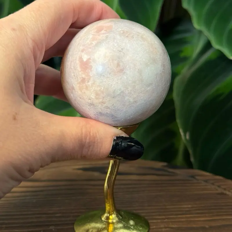 Pink Opal Sphere on stand