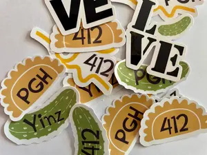 Grab Bag of Pittsburgh Themed Premium Vinyl Waterproof Stickers