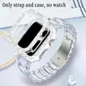 2 Pack Apple Watch Band Ultra 3/2/1 Se S10 Series Compatible, Transparent Resin Strap with Zirconia Case, Adjustable Stainless Steel Buckle, Smart Watch Straps, Smartwatch Accessories (Band Only)
