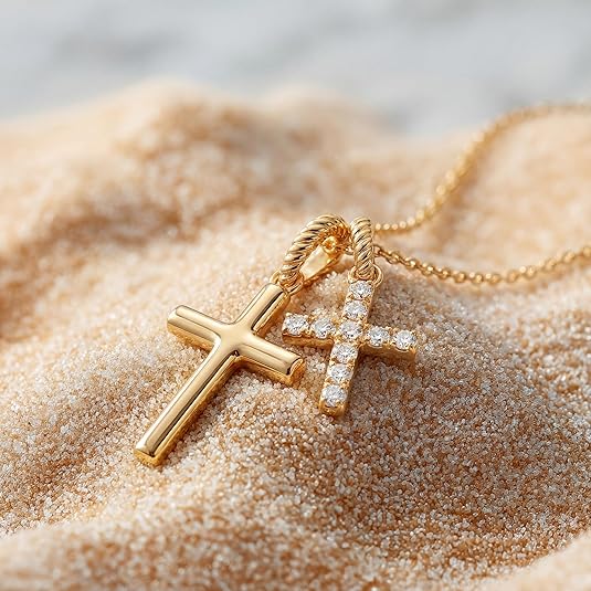 Fettero Gold Cross Necklace for Women Gold Plated Dainty Cross Pendant Non-Tarnish Necklace, Faith Crucifix Chain Jewelry, Elegant Religious Gifts Fettero Gold Cross Necklace for Women Gold Plated Dainty Cross Pendant Non-Tarnish Necklace, Faith Crucifix Chain Jewelry, Elegant Religious Gifts