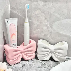 Creative Simple Small Vase, Mouthwash Cup, Cute Toothbrush Holder, Living Room TV Cabinet Bowknot Decoration, One Pack, Toothbrush Storage, Bathroom Accessory