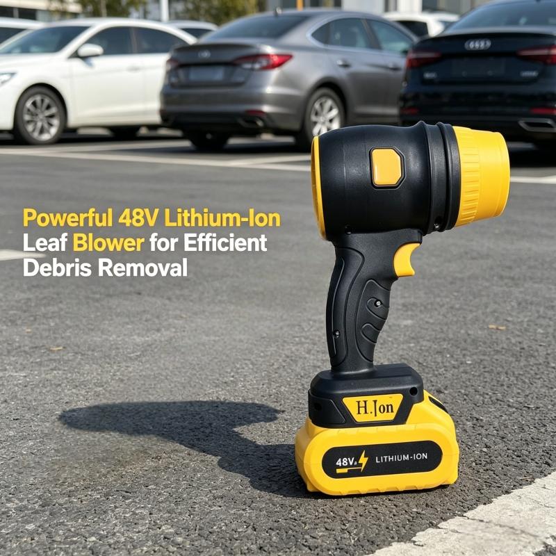 Cordless leaf blower, brushless dust collector, 3400 rpm, 21V mini dry blower fan, handheld electric dust collector for household cleaning, automobiles, outdoor use (tools only), US standard two plug