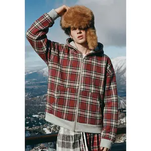 Red Plaid Reversible Zip