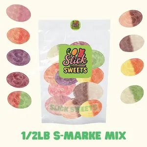 S-Marke 1/2lb Gummy Candy Sour Sweet Swedish Candy Chewy Tangy Fruit Snack