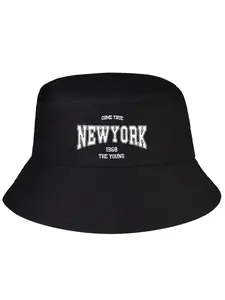 NEW YORK 1968 Unisex Bucket Hat with Letter Slogan Print Casual Sun Protection for Spring Summer Fashionable Fishing Hat for Men Women Outdoor Activities Camping Outings Climbing Fishing Beach Vacations