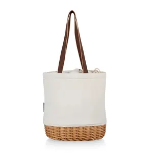 Pico Willow and Canvas Lunch Basket, (Natural Canvas)