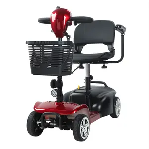 Heavy Duty 4 Wheel Elderly Scooter Long Range With Charger Basket For Outdoor Travel