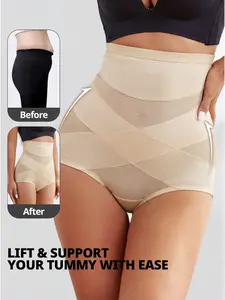 3-in-1 BBL Faja Shapewear for Women: High Waist Tummy Control Shorts with Removable Hip Pads, Seamless Waist Cincher & Breathable Mesh Body Shaper for Under Dress