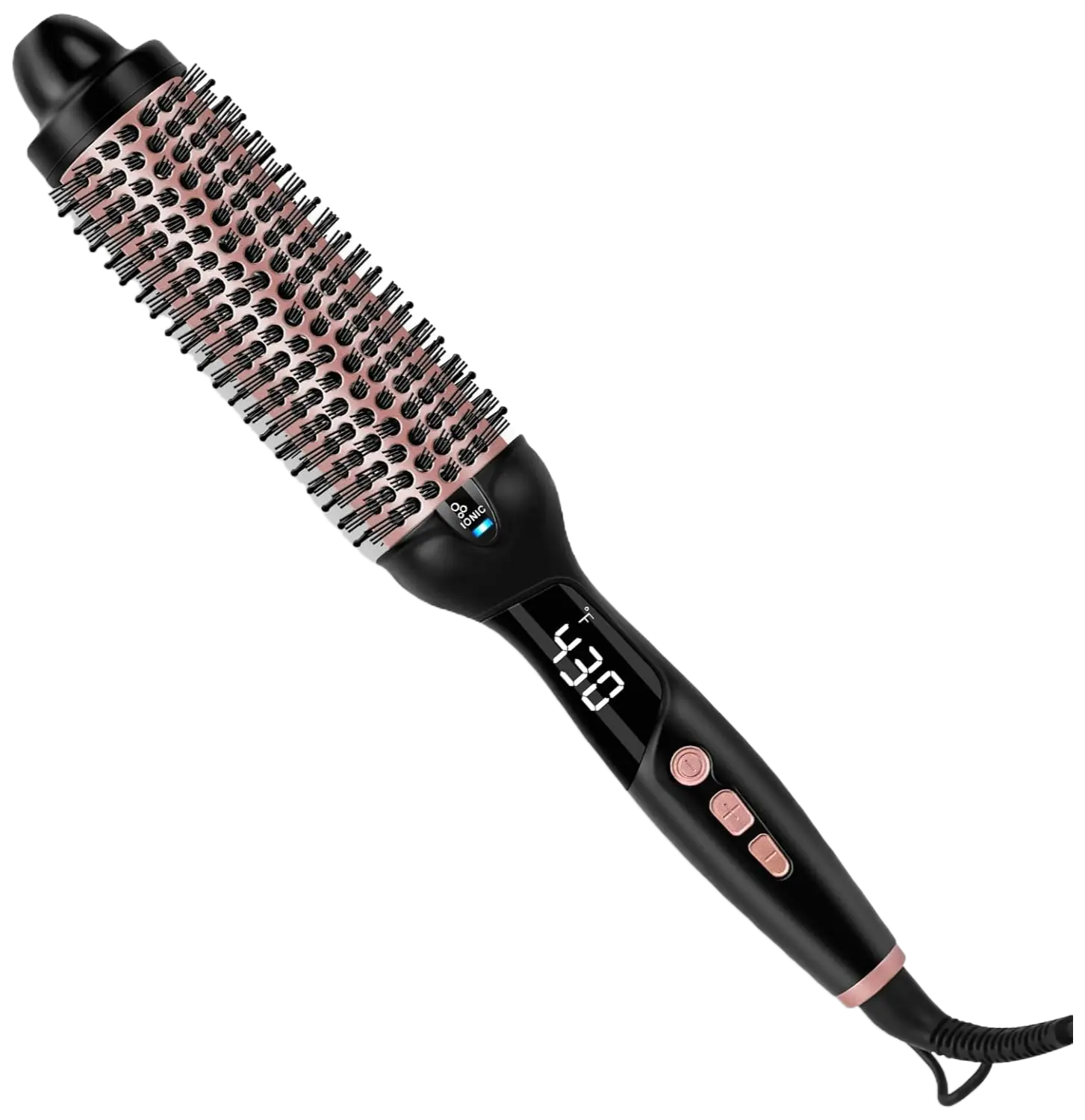 1.5 in Ionic Thermal Round Brush for Blowout, 9 Heat Settings| 30s Fast Heat, 285–430°F, 360° Ionic Anti-Frizz, Ceramic-Coated Barrel, Dual Voltage, Travel Ready, Not for Wet Hair