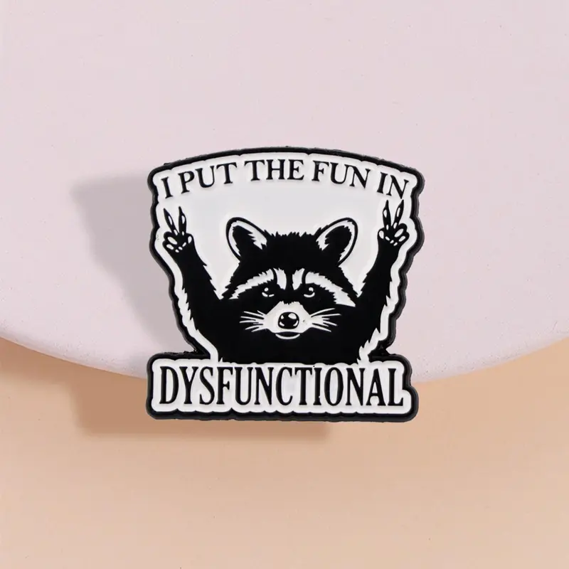 Cartoon Raccoon Design Brooch, Cute Badge for Clothes & Hat & Backpack Decor, Fashion Accessories for Women & Men, Durable Metal Pins, Emblem Badge Decoration