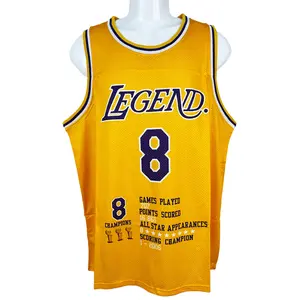 NEW Men basketball jersey LEGEND 8 MAMBA 24 BYANT Sewing embroidery big size Mesh breathable Outdoor sportswear printing Retro Black Sweat absorption and quick drying Basketball clothes sleeveless Training clothes Cheap High Quality Accept mixed wholesale