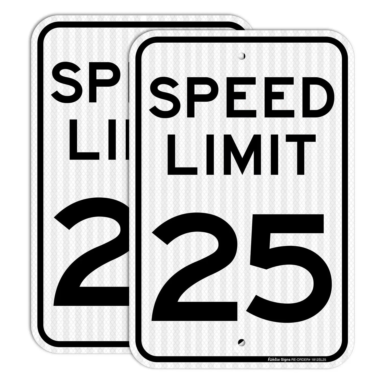 (2 Pack) 16x12 Inches Aluminium Speed Limit 25 MPH Traffic Signs - Slow Down Warning Signs, Engineer Grade Reflective Sheeting, Rust-Free, Weather-Resistant, Waterproof, Durable Ink, Easy to Mount, Long Outdoor Service Life